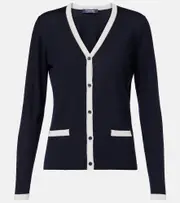 ['S Max Mara] 'S Max Mara Kenya virgin wool cardigan UK 14 black