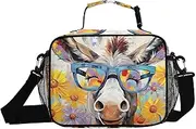 Donkey Daisy Funny Insulated Lunch Box for Women Men - Ideal for Work, Picnics - Includes Adjustable Shoulder Strap