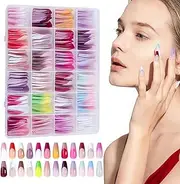 Mirpuytn Press on Nails, French Stick-on Fake Nails French Tip Nails, Detachable Artificial French Press on Nails for Women, Friends, Family