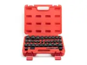 32PC 1/2-Inch Drive Shallow Impact Socket Set with Extension Bars SAE & Metric
