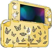 DLseego Case Compatible with Switch Lite 2019, HD Clear Hard PC Switch Lite Case, Minimalist Design, Butterfly Pattern, Scratch-Resistant and Shock-Absorbing Switch Lite Case, Simple Black