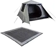 Kings 4-6 Person Tent Waterproof Polyester Quick Set up+ Outdoor Mat 3x3m