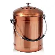 COMPOST BIN Stainless Steel Food Waste Bucket with Dual Filter Copper RED FACTOR