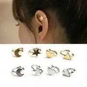 Ear Cuff (Various Designs) Moon - Gold - One Size