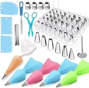 Daseeme 72 Pcs Cake Decorating Supplies Kits Decorating Sets Baking Supplies with Icing Tips/Pastry Bags/Icing Smoother/Piping Nozzles Coupler DIY Baking Pastry Tools