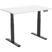 ERGOVIDA Sit-Stand Straight Electric Desk Black Frame 1500 x 750mm White Top