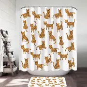 Simple Cheetah Cute Drawing Pattern Shower Curtain