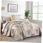 Patchwork Quilt Set Size Plaid Patchwork Reversible Bedspread Queen Purple
