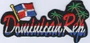 Dominican Rep./Flag/Tree Embroidered Patches 4.75"x2.25" iron-on
