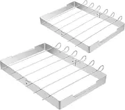 VALICLUD BBQ Skewer Rack Stainless Steel Barbecue Holder for Easy Setup Portable BBQ Skewer Stand for Meat Vegetables for Camping Outdoor Picnics