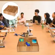 Wooden File Sorter Box Mobile Phone Storage Multi-grid Case