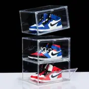3 Pack Shoe Boxes, Clear Shoe Box Plastic Stackable, Shoe Storage Organizer w...