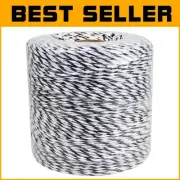 9-Strand Electric Fence Polywire, 1312 Feet for Temporary Pastures - Rust-Free