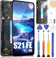 [ARSSLY] LCD Screen for Samsung Galaxy S21 Fe 5G - Incell, LCD Display for Galaxy S21 Fe 5G SM-G990 Touchscreen Digitazer Full Assembly Replacement Screen with Repair Kit (Black with Frame)