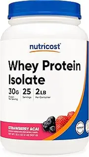 Nutricost Whey Protein Isolate (Strawberry Acai, 2 Pounds)