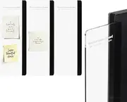 uxcell Monitor Memo Board, Transparent, Black Standard Left Self-Adhesive Sticky Note Holder Side Note Attachment Computer Accessories for Home Office Computer Monitor Screen, 3 Pcs