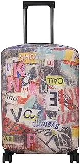 [Explore Land] Travel Luggage Cover Air Approve Suitcase Protector Fits 18-32 Inches Case, Retro Pictorial, L
