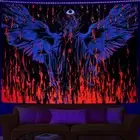 Uspring Blacklight Trippy Tapestry Blood Gothic Tapestries UV Mystic Eyes Tap...