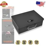 Lightweight Fireproof Document Box with Secure Locking Mechanism - Travel Ready