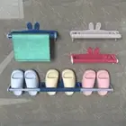 Punch Free Shoes Shelf Wall Mount Towel Storage Shelf Slippers Storage Rack