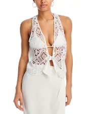Ramy Brook Macie Lace Sleeveless Cover Up Top