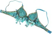 [Generic] Belly Dance Beaded Bra Sequins Top Sexy Dancing Singer Costume Tassels