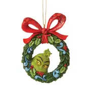 Grinch by Jim Shore Grinch Peeking Through Christmas Wreath Hanging Ornament
