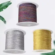 3 Rolls Colorful Knitting Rope Metallic Tinsel Elastic Cord