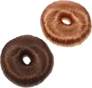 SHERCHPRY 2pcs Hair Bun Makers Elastic Donut Shaper Hair Styling Tool for Women DIY Messy Bun Ponytail Updo Volume