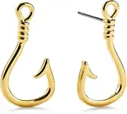 [HOPPY DO CO.] Enamel Fish Hook Stud Earrings | Fish Hook Jewelry, Fishing Earrings for Gifts