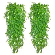 2 Pack Fake Hanging Plants 47 Inch Artificial Hanging Greenery Plants Fern Vi...