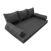 |SLIPCOVER ONLY| S3 Daybed Mattress Bolster Back Covers Contrast Trim Twin AD003