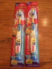 NEW Lot 2 Colgate Children Despicable Me Minions Toothbrush Suction Cup Bottom