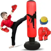 Punching Bag For Kids. Inflatable Boxing Bag . Kids Boxing Practice Set . Instant Rebound