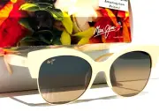 NEW Maui Jim MARIPOSA Ivory Gold POLARIZED Bronze GLASS Sunglass HS817-22C