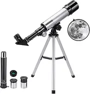 (50/360) - Astronomical Telescope Zoom HD Outdoor Monocular Space Telescope with Tripod 360/50mm Spotting Scope for Kids Beginners - Uverbon