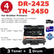 Combo Compatible 3x Toner TN-2450 + 1x Drum DR-2425 For Brother MFC L2713DW