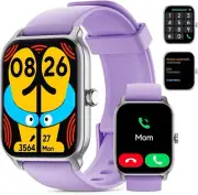Smart Watch with Alexa PURPLE 1.8" Screen Heart Rate spO2 sleep Android IOS