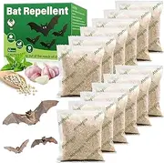 12 Pack Bat and Bird Repellent Pouches - Natural Peppermint Oil Eagle Repellent for Attic Indoor Outdoor Patio Garden Porch, Pet and Family Safe, Ready to Use