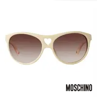 在飛比找momo購物網優惠-【MOSCHINO】義大利時尚心型太陽眼鏡(米白-MO500