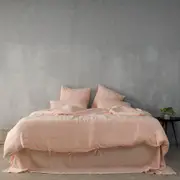 Dusk Linen Duvet Set - 100% French Flax Linen, Queen / Dusk