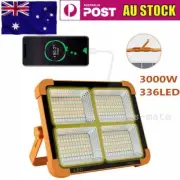 Solar Rechargeable Work Light Camping Flood Light Portable 336 LED 3000W 20000LM