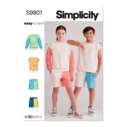 NEW Simplicity S9801 Girls' & Boys' Sweatshirts & Shorts Pattern By Spotlight