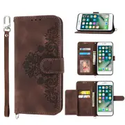 MCC iPhone 6 6s Wallet Case Cover Extra Card Slots w/ Strap Apple iPhone6 [Brown]