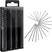 Bestgle 20 Pcs Mini Micro Drill Bits 0.3-1.6mm Shank Twist Drill HSS Small Twist Drill Bit Set DIY Manual Hardworking Kit Pin Vise Rotary Hand Tools Accessory