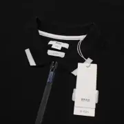 Brax NWT Percy 1/4 Zip Short Sleeve Polo Shirt Size M in Black Cotton Blend