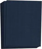 Hamilco Blue Linen Textured Cardstock Thick Paper - 11 x 17" Heavy Weight 80 lb Cover Card Stock - 25 Pack