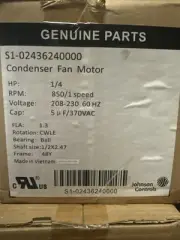 S1-02436240000 YORK 1/4 HP 850 RPM 208-230V 48Y Frame Condenser Fan Motor
