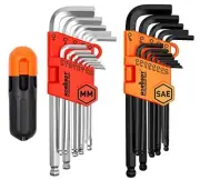Allen Wrench Set, Hex Key Set Long Arm Ball End, Inch/Metric T Handle Allen Set