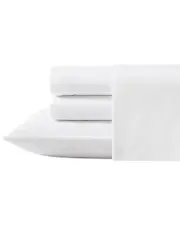 Laura Ashley Solid 100% Cotton 400 Thread Count Percale Sheet Set